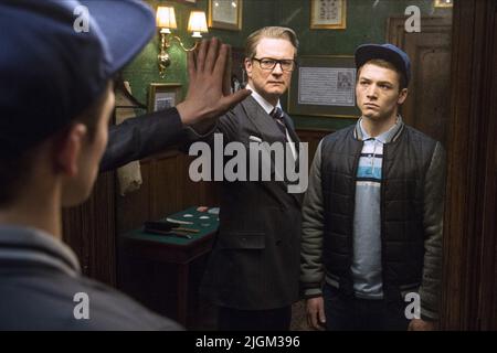 COLIN FIRTH, TARON EGERTON, KINGSMAN: DER GEHEIMDIENST, 2014 Stockfoto