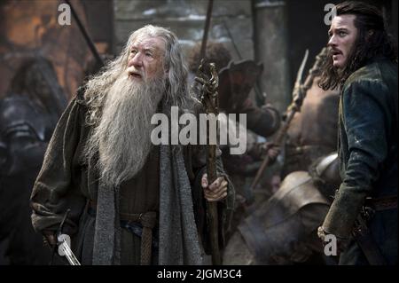 IAN MCKELLEN, LUKE EVANS, der HOBBIT: die Schlacht der fünf Heere, 2014 Stockfoto