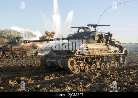 SHERMAN-PANZER, WUT, 2014 Stockfoto