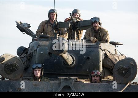 BRAD PITT, JON BERNTHAL, SHIA LABEOUF, Logan Lerman, MICHAEL PENA, Fury, 2014 Stockfoto