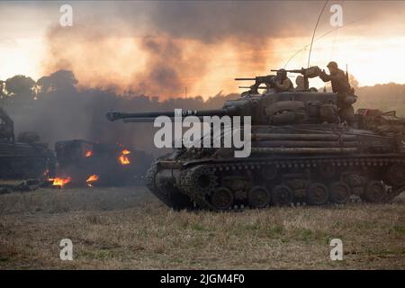 SHERMAN-PANZER, WUT, 2014 Stockfoto