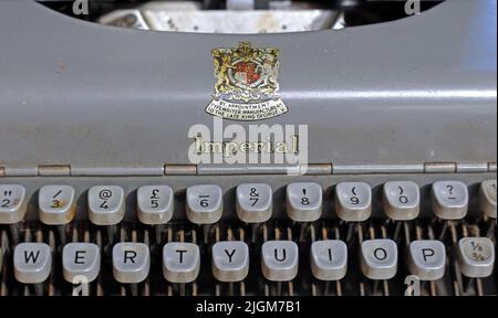 Tastatur einer kaiserlichen Schreibmaschine - Good companion3 nach Absprache späte King George, Leicester, England, Großbritannien Stockfoto