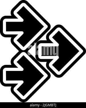 Pfeil drei Pfeile Symbol . Stock Vektor