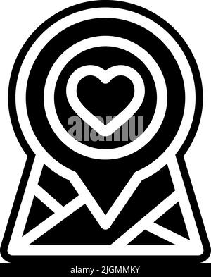 Ich liebe das Symbol für die Lage. Stock Vektor