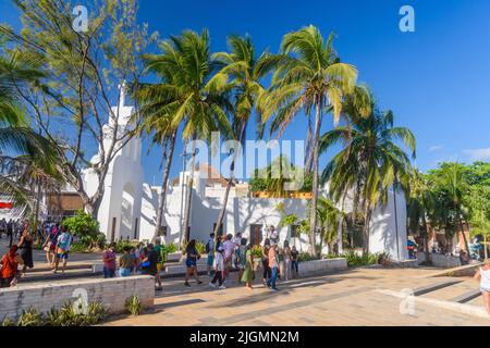 Kapelle unserer Dame weißen Bordell in Playa del Carmen, Quintana Roo, Yukatan, Mexiko. Stockfoto