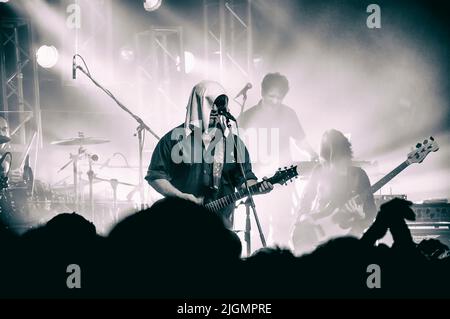 Die Rockband Las Pelotas in einer Live-Show in Argentinien Stockfoto