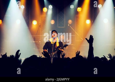 Die Rockband Las Pelotas in einer Live-Show in Argentinien Stockfoto