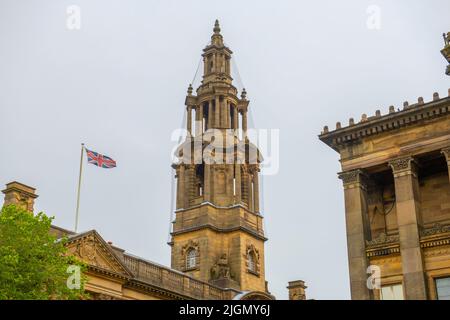 Sessions House ist ein Gerichtsgebäude in der Harris Street am Preston Flag Market im historischen Stadtzentrum von Preston, Lancashire, Großbritannien. Stockfoto