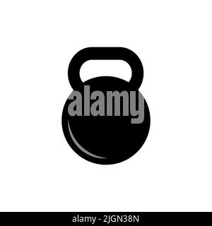 Symbolvektor Kettlebell. Kettlebell Silhouette Vektor-Symbol auf weiß isoliert Stock Vektor