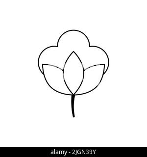 Vektorsymbol für Baumwollzeichen auf weißem Hintergrund isoliert Stock Vektor