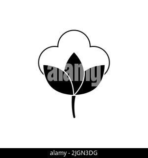 Vektorsymbol für Baumwollzeichen auf weißem Hintergrund isoliert Stock Vektor