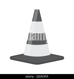 Verkehrskegel-Vektorsymbol auf weißem Hintergrund isoliert Stock Vektor