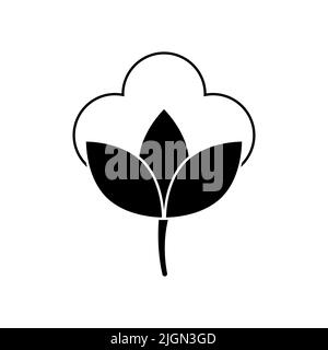 Vektorsymbol für Baumwollzeichen auf weißem Hintergrund isoliert Stock Vektor