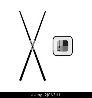 Sushi-Symbolvektor auf weißem Hintergrund isoliert Stock Vektor