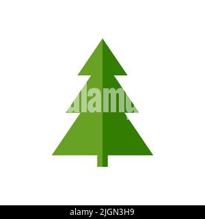 Grüner weihnachtsbaum Symbolvektor isoliert auf weißem Hintergrund Stock Vektor