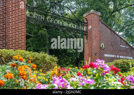 Tor zum North Georgia College an der University of North Georgia in Dahlonega, Georgia. (USA) Stockfoto