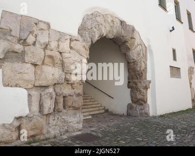 Porta Praetoria antikes römisches Tor um 2. Jahrhundert n. Chr. in Regensburg, Deutschland Stockfoto