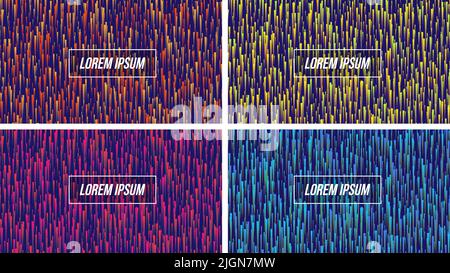 Abstrakter, futuristischer Technologiehintergrund mit farbenfrohen, dynamischen digitalen Linien auf dunkelblauem Hintergrund. Vektorgrafik. Stock Vektor