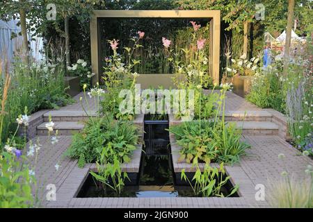 Macmillan Legacy Garden (Sean A Pritchard, Silbermedaille), Show Garden, RHS Hampton Court Palace Garden Festival 2022, London, England, Großbritannien, Europa Stockfoto