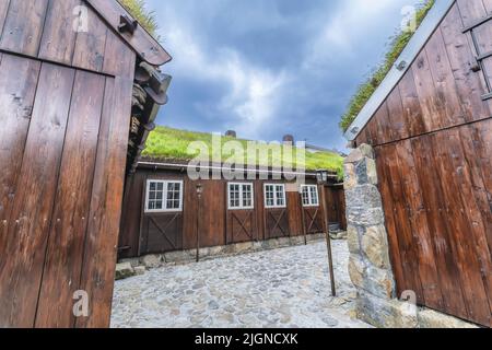 Blick auf einen Teil der Stadt Klaksvik auf den Färöern, Dänemark, im Nordatlantik Stockfoto