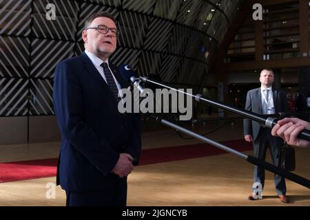 Brüssel, Belgien. 12.. Juli 2022. Zbynek Stanjura, Finanzminister, kommt am 12. Juli 2022 zu einer Ratsversammlung für Wirtschaft und Finanzen (ECOFIN) nach Brüssel, Belgien. Kredit: ALEXANDROS MICHAILIDIS/Alamy Live Nachrichten Stockfoto