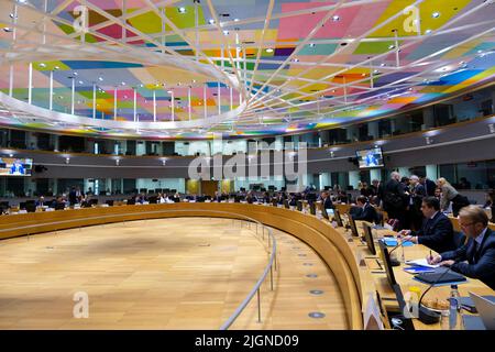 Brüssel, Belgien. 12.. Juli 2022. Plenarsitzung der Ratskonfiguration Wirtschaft und Finanzen (ECOFIN) am 12. Juli 2022 in Brüssel, Belgien. Kredit: ALEXANDROS MICHAILIDIS/Alamy Live Nachrichten Stockfoto