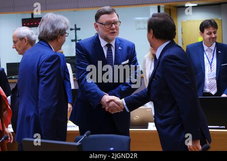 Brüssel, Belgien. 12.. Juli 2022. Zbynek Stanjura, Finanzminister, kommt am 12. Juli 2022 zu einer Ratsversammlung für Wirtschaft und Finanzen (ECOFIN) nach Brüssel, Belgien. Kredit: ALEXANDROS MICHAILIDIS/Alamy Live Nachrichten Stockfoto