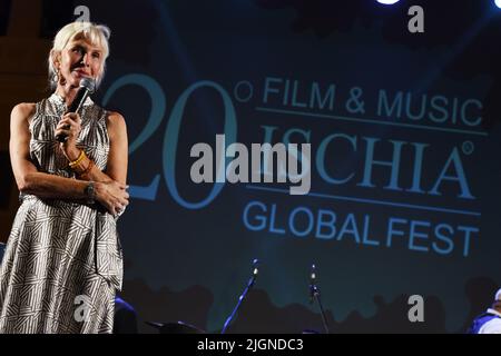 Ischia, Italien. 11.. Juli 2022. Trudie Styler Englische Schauspielerin und Regisseurin zu Gast beim Ischia Global Film & Music Festival, 20. Auflage. (Foto: Pasquale Gargano/Pacific Press/Sipa USA) Quelle: SIPA USA/Alamy Live News Stockfoto