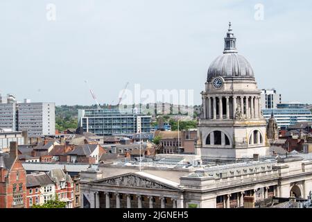 Luftaufnahme des Council House vom Dach des Pearl Assurance Building in Nottingham City, Nottinghamshire England Stockfoto