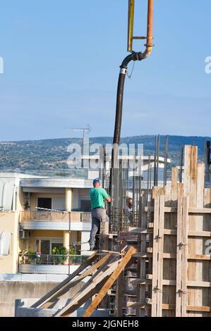 baumeister, ein sehr gefährlicher Beruf Stockfoto