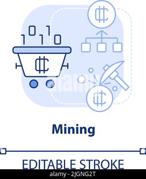 Symbol für das Konzept „Mining“ in hellblau Stock Vektor
