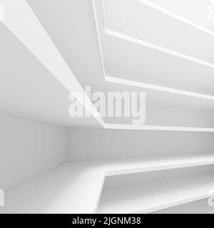 3D Weiße moderne Architektur Hintergrund Stockfoto