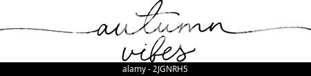 Autumn vibes mono line Lettering isoliert auf weiß Stock Vektor