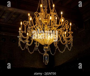 Casa de l'Ardiaca (Archdeacon) Palast in Barcelona, aktuelles Stadtarchiv. Gotik-Renaissance-Gebäude aus dem 15.. Jahrhundert mit Garten (Spanien) Stockfoto