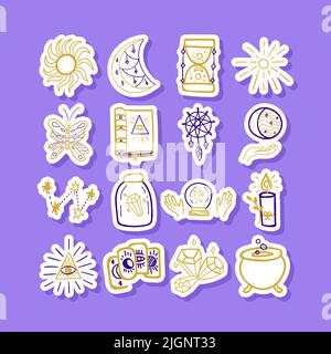 Mystery Doodle Sticker Set Stock Vektor