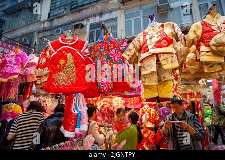 Traditionelle Chinesische Neujahrskleidung, Hongkong, China, Südostasien, Stockfoto