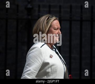 Downing Street, London, Großbritannien. 12. Juli 2022. Anne-Marie Trevelyan MP, Staatssekretärin für internationale Entwicklung, Präsidentin des Handelsrates in der Downing Street. Quelle: Malcolm Park/Alamy Live News Stockfoto