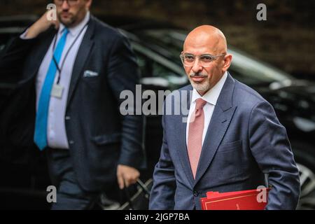 London, Großbritannien. 12.. Juli 2022. Nadhim Zahawi, MP, Schatzkanzler. Politiker Der Britischen Konservativen Partei. Die Minister nehmen heute an einer Kabinettssitzung in der Downing Street 10, Westminster, Teil. Kredit: Imageplotter/Alamy Live Nachrichten Kredit: Imageplotter/Alamy Live Nachrichten Stockfoto