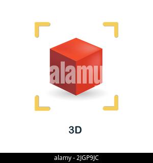 3D Symbol in 3D. Farbige Illustration aus der kreativen Paketkollektion. Creative 3D Icon für Webdesign, Vorlagen, Infografiken und mehr Stock Vektor