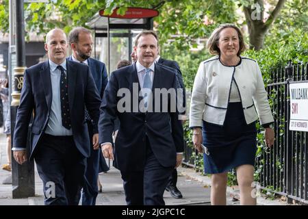 Millbank, London, Großbritannien 12.. Juli 2022, der konservative Abgeordnete Tom Tugendhat startet heute seine Tory-Führungskampagne in Millbank, London, Großbritannien, 12.. Juli 2022 Stockfoto