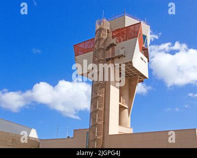 Turm des Flughafens Bahia de Gando, Kanarische Inseln, Spanien, Europa Stockfoto