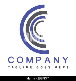 Einfaches Logo, Firmenlogo, Logo, Logo-Design, Logo-Erstellung, Strichkunst, Linienlogo Stock Vektor