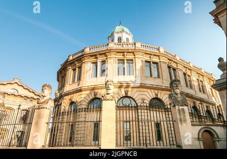 Das Sheldonian Theatre in Oxford ist der offizielle Festsaal der University of Oxford, Großbritannien Stockfoto