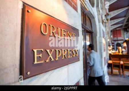 Der Venedig Simplon-Orient-Express (VSOE), Sirkeci Station, Istanbul, Türkei, Westasien Stockfoto