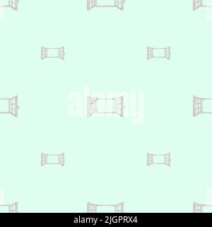 Fenster graviert nahtlose Muster. Handgezeichnetes Glasfenster im Retro-Stil. Skizzenstruktur für Stoff, Tapete, Textil, Druck, Titel, Verpackung pa Stock Vektor