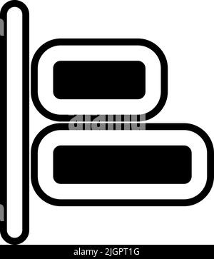 Symbol für linke Ausrichtung der Benutzeroberfläche . Stock Vektor