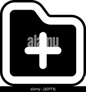 Benutzeroberfläche Ordner hinzufügen Symbol . Stock Vektor