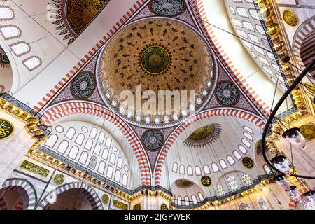 Suleymaniye Moschee in istanbul, Detail der Decke. Stockfoto