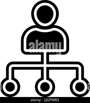 Symbol für hierarchische Struktur der Benutzeroberfläche . Stock Vektor