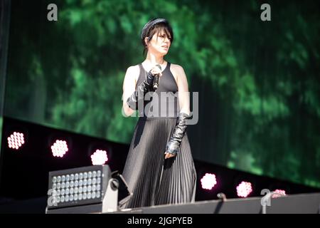 London, UK - 9. Juli 2022: Imelda May tritt bei American Express British Summertime im Hyde Park auf Stockfoto